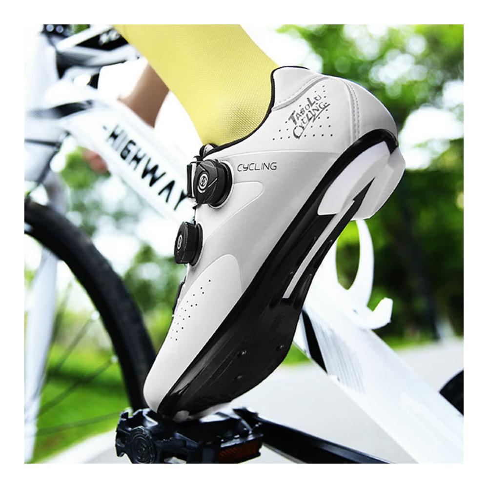 Rennradschuhe Set für Herren und Damen - Stollen inklusive Indoor geeignet - Weiß Größe 43