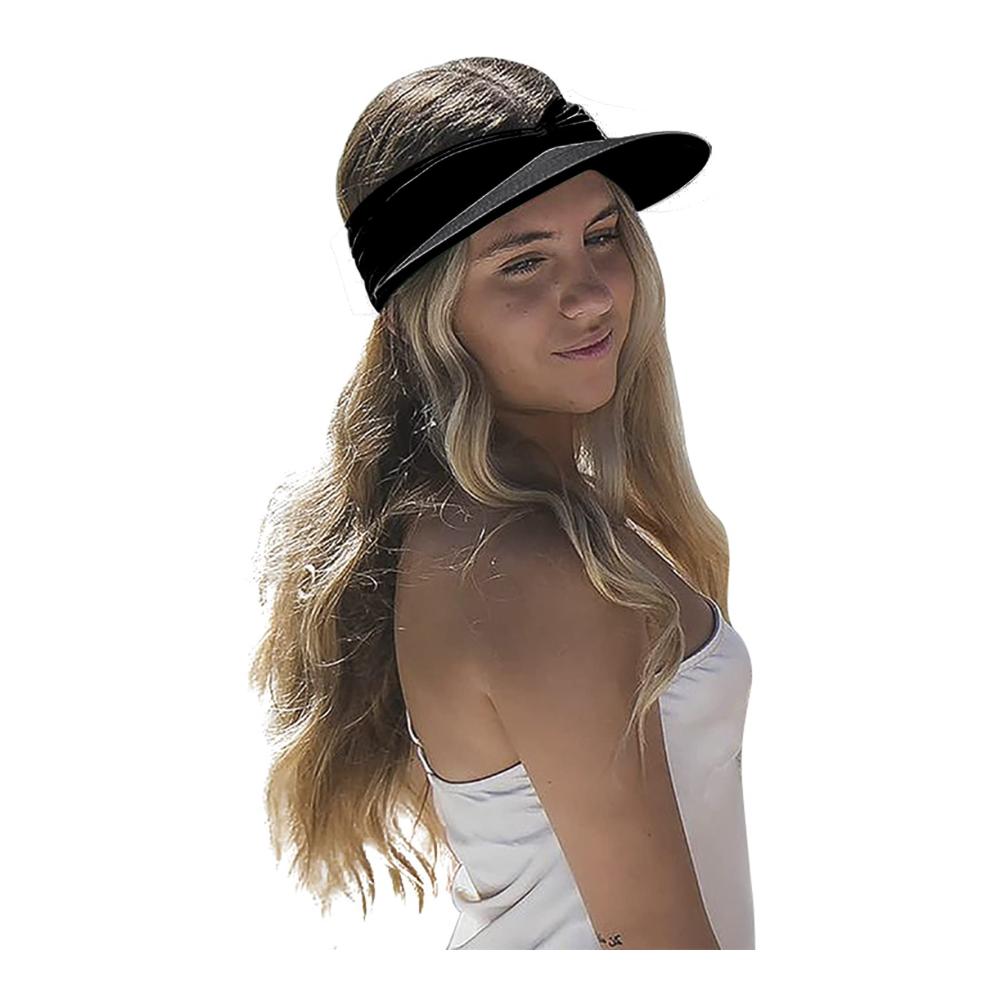 Visor Baseball Cap für Damen - Faltbarer Sonnenschutz-Hut mit elastischem Band breiter Krempe leicht und ideal für Sommer Reisen Strand Sport Laufen Radfahren Angeln Camping Wandern und Golf