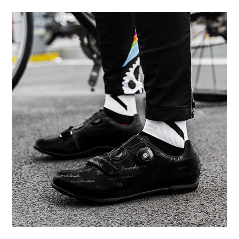 Unisex Rennradschuhe SPD-kompatibel für Indoor Riding & Racing - Schwarz Größe 45