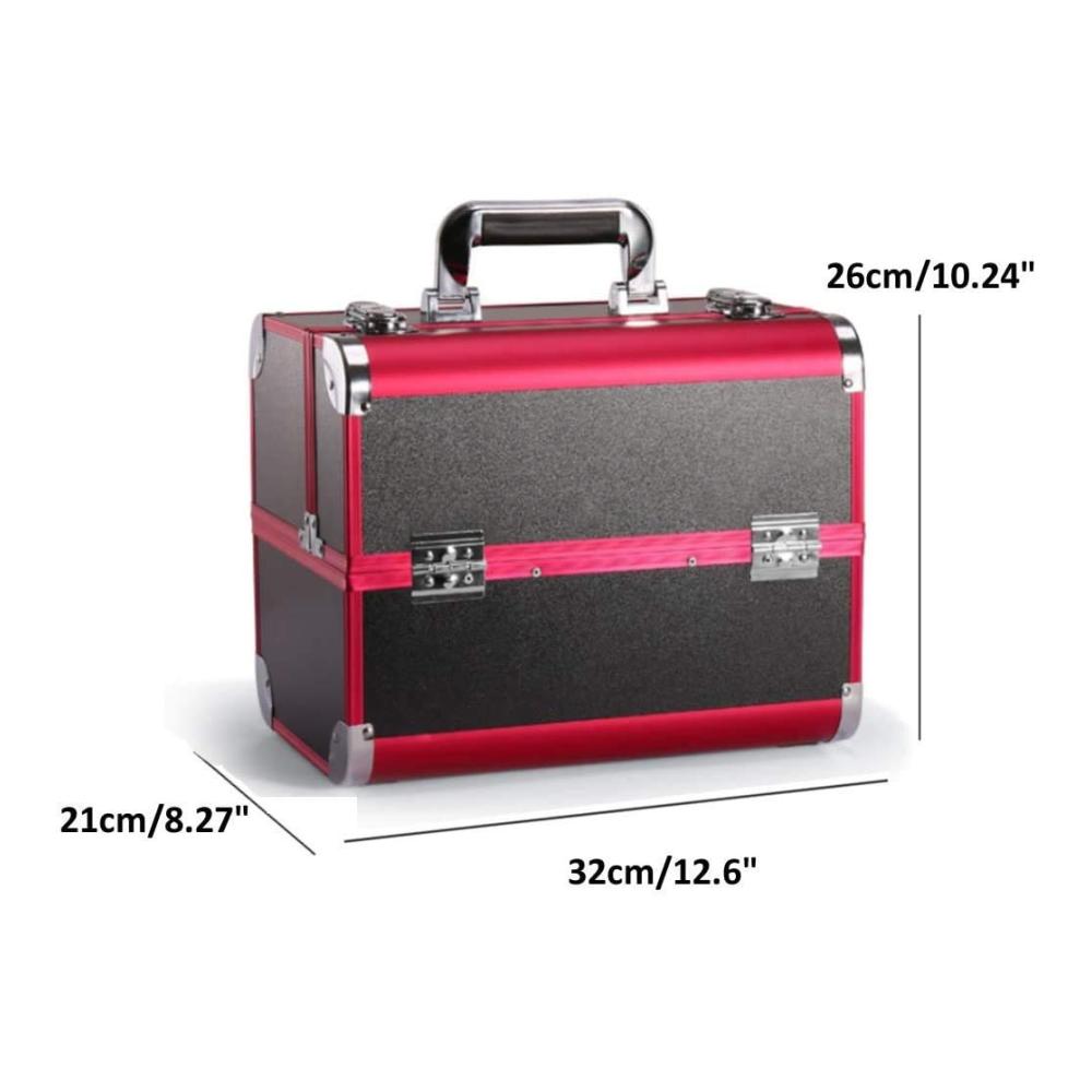 Kosmetikkoffer Makeup-Zug-Fall 12 6 Zoll - Großer tragbarer Organizer mit abschließbaren Tasten für professionelle Make-up-Aufbewahrung und Reisen (Schwarz