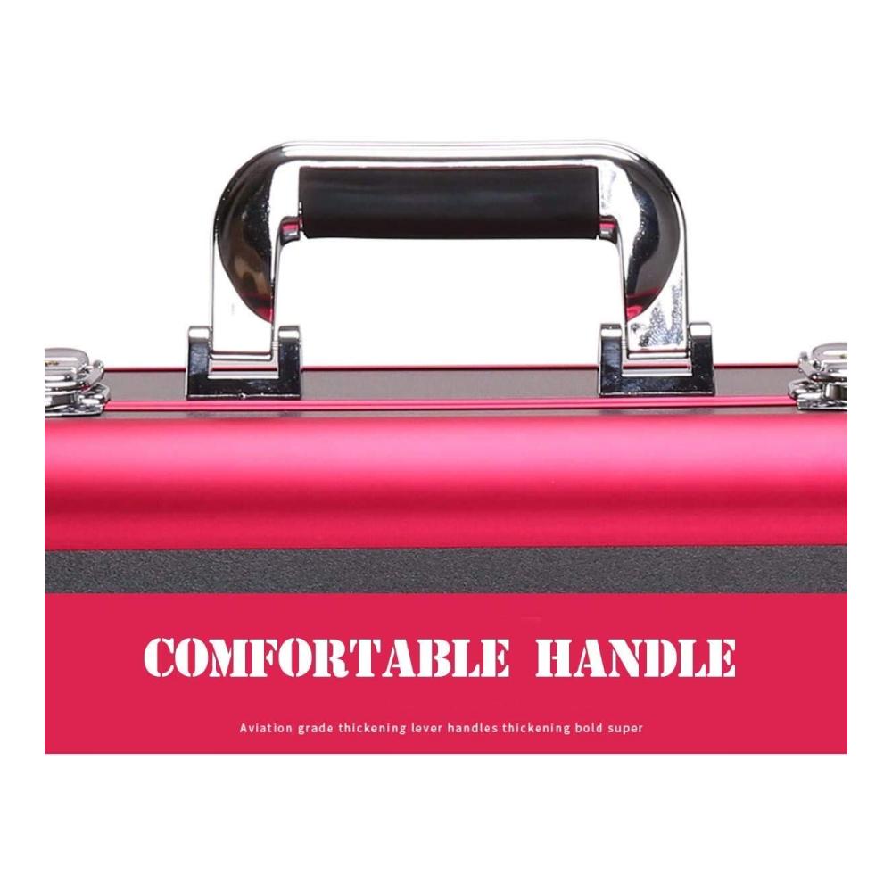Kosmetikkoffer Makeup-Zug-Fall 12 6 Zoll - Großer tragbarer Organizer mit abschließbaren Tasten für professionelle Make-up-Aufbewahrung und Reisen (Schwarz
