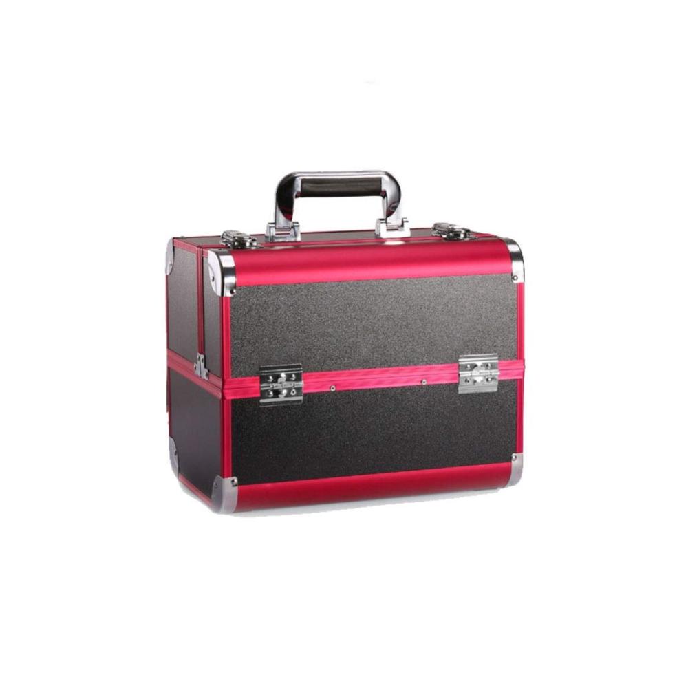 Kosmetikkoffer Makeup-Zug-Fall 12 6 Zoll - Großer tragbarer Organizer mit abschließbaren Tasten für professionelle Make-up-Aufbewahrung und Reisen (Schwarz