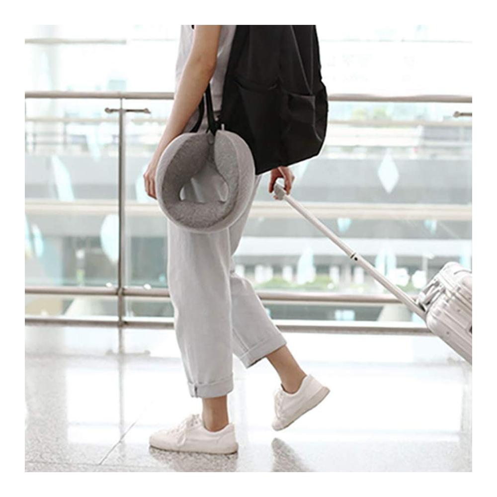 Memory-Schaum Reisekissen - Ergonomisches Nackenkissen für Flugzeug und Zug - Komfortabler Reisebegleiter mit atmungsaktivem maschinenwaschbarem Bezug (Color B