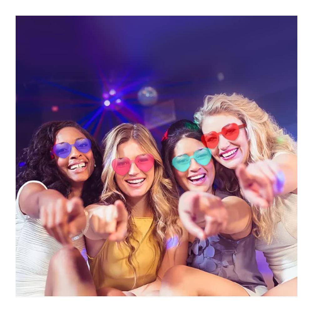 12er Set Randlose Herz Sonnenbrillen - Lustige Festival- und Partybrillen für Damen Herren & Kinder - Hippie Accessoires für Geburtstagsfeiern und Fasching