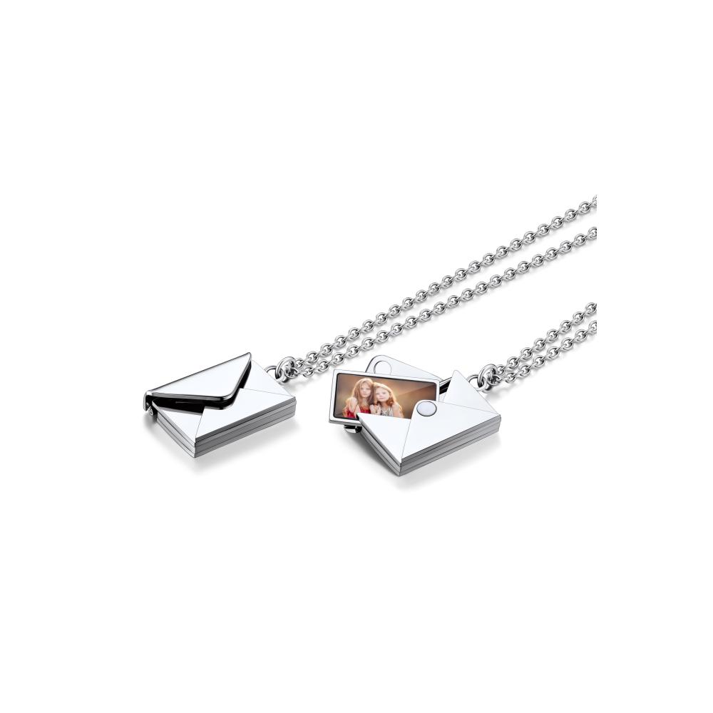 Personalisierte Foto Medaillon Halskette - Edelstahl/Kupfer Öffnbar mit Gravur - Weihnachtsgeschenk Geburtstagsgeschenk Silber/Gold/Rosegold/Schwarz - 46cm Kette