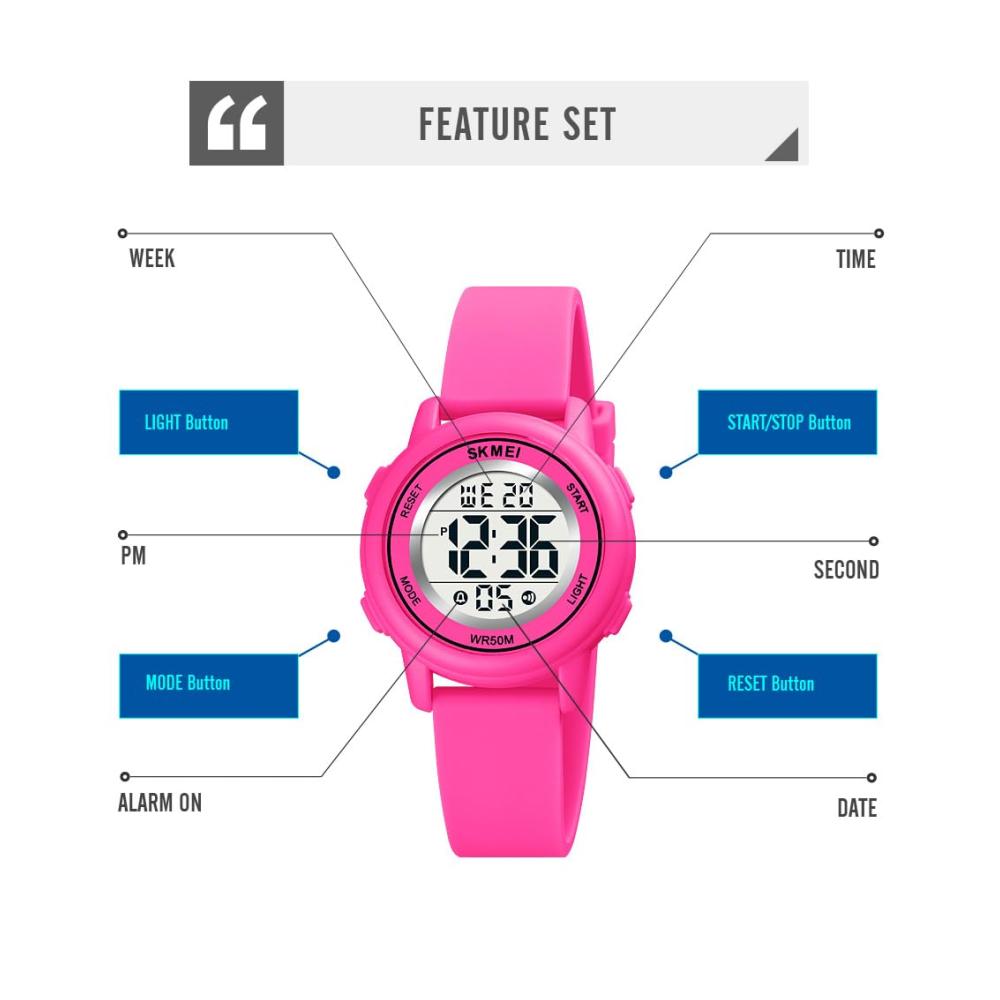 Digitale Damen Armbanduhr mit LED-Leuchtdisplay und wasserdichtem Design - Modernes Gummiarmband