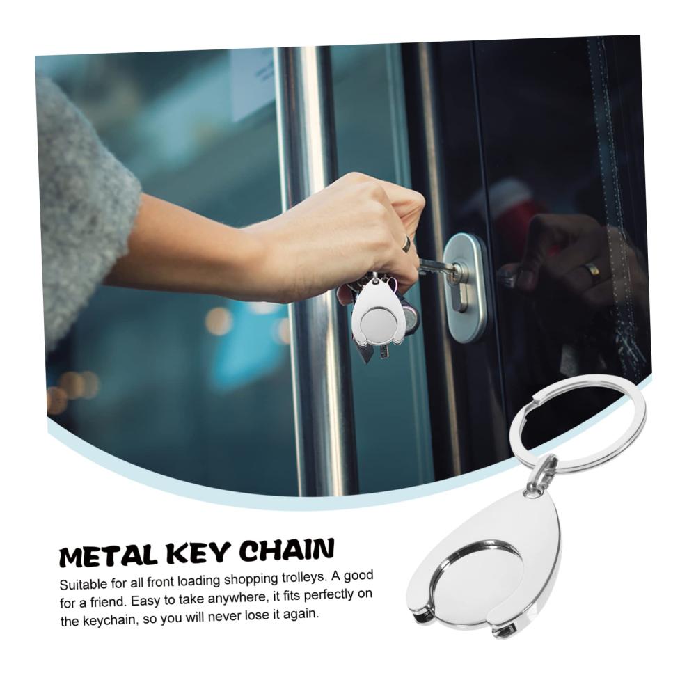 Damen Einkaufswagen-Chips - 2 Stück glänzend metallene Warenkorbviertel-Token für tragbare Schlüsselanhänger und praktische Einkaufserlebnisse