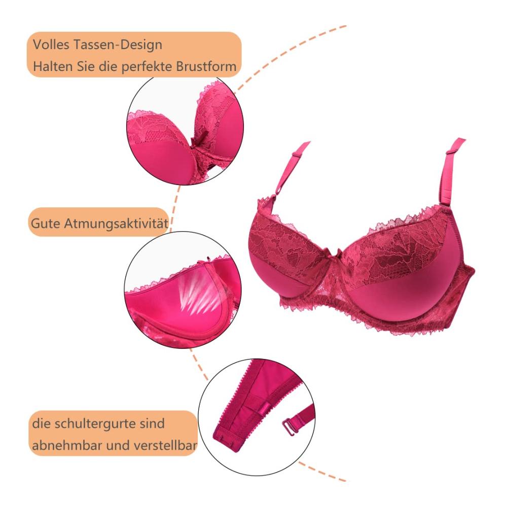 Damen Dessous-Sets Verführerisches La Dearchuu Spitze BH und Slip Set - Komfortables Gepolstertes Bügel BH Dessous Set für Frauen in Größen 75B-95D