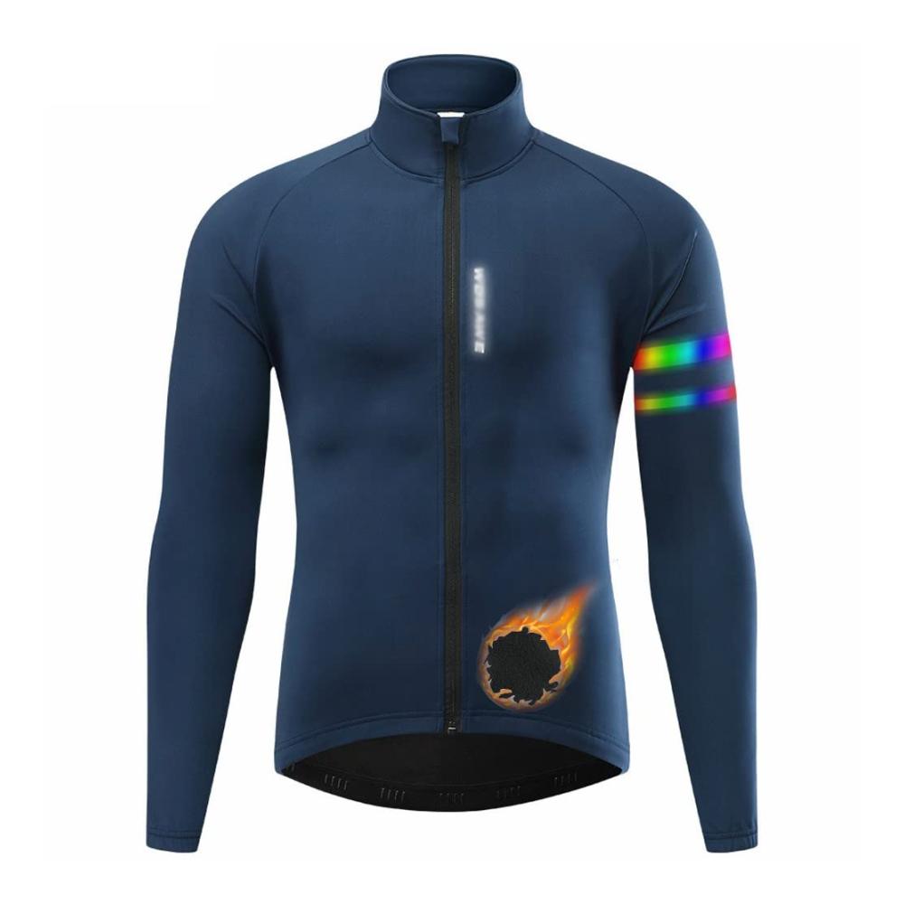Wasserdichte Fahrradjacke für Herren - Winddicht Thermo Dreilagiges Verbund-Fleece - Ideal für Herbst- und Winter-Radfahren Laufen etc