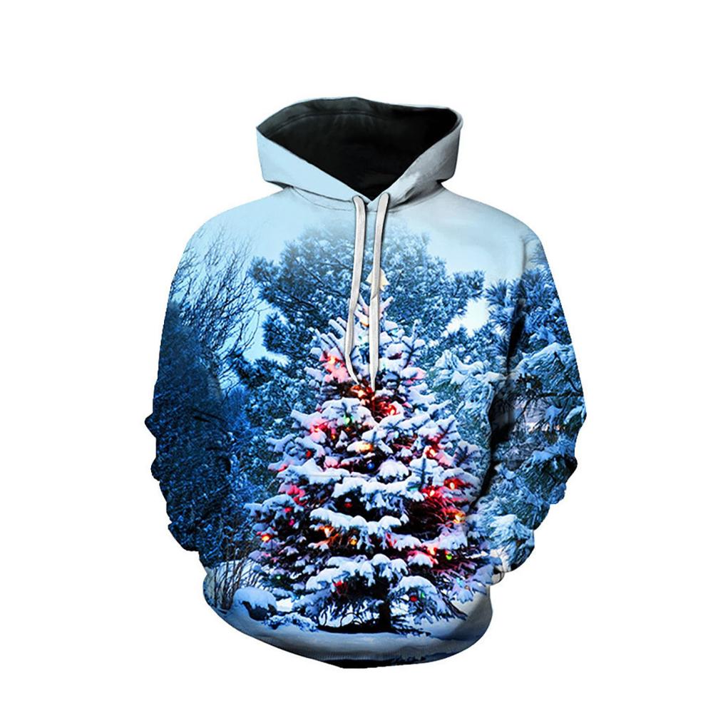 3D Weihnachts-Sweatshirt für Herren mit Wintermotiv – Festlicher Pullover für Weihnachten Langarm Casual 3D-Druck Wintermode