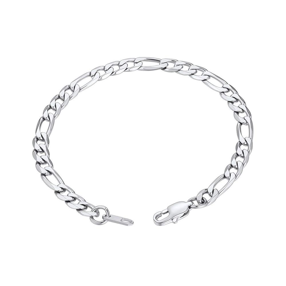 Goldchic Jewelry Figaro Armband aus Edelstahl in 2 Farben (Silber/Gold) Breiten 6/9mm Längen 19/21cm - Klassisches Herren- und Damenarmband ideales Geschenk