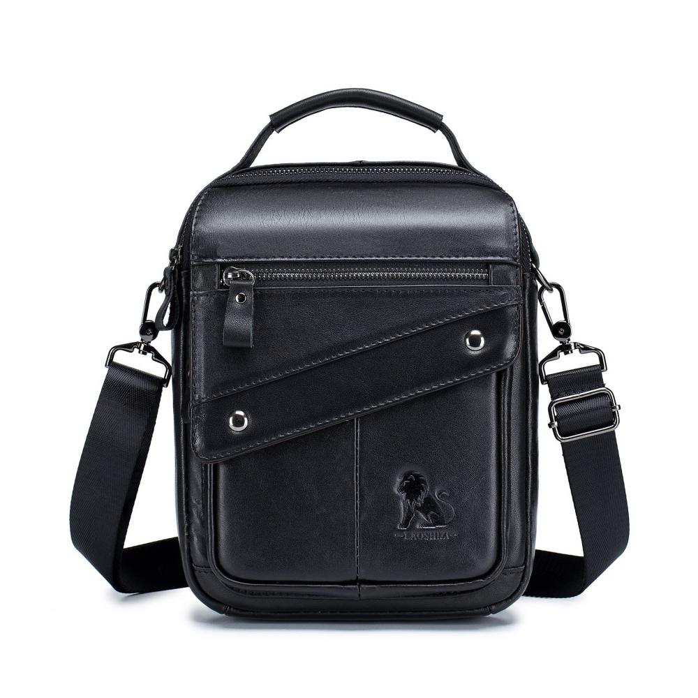 Herren Leder Umhängetasche - Business Messenger Bag mit verstellbarem Schultergurt