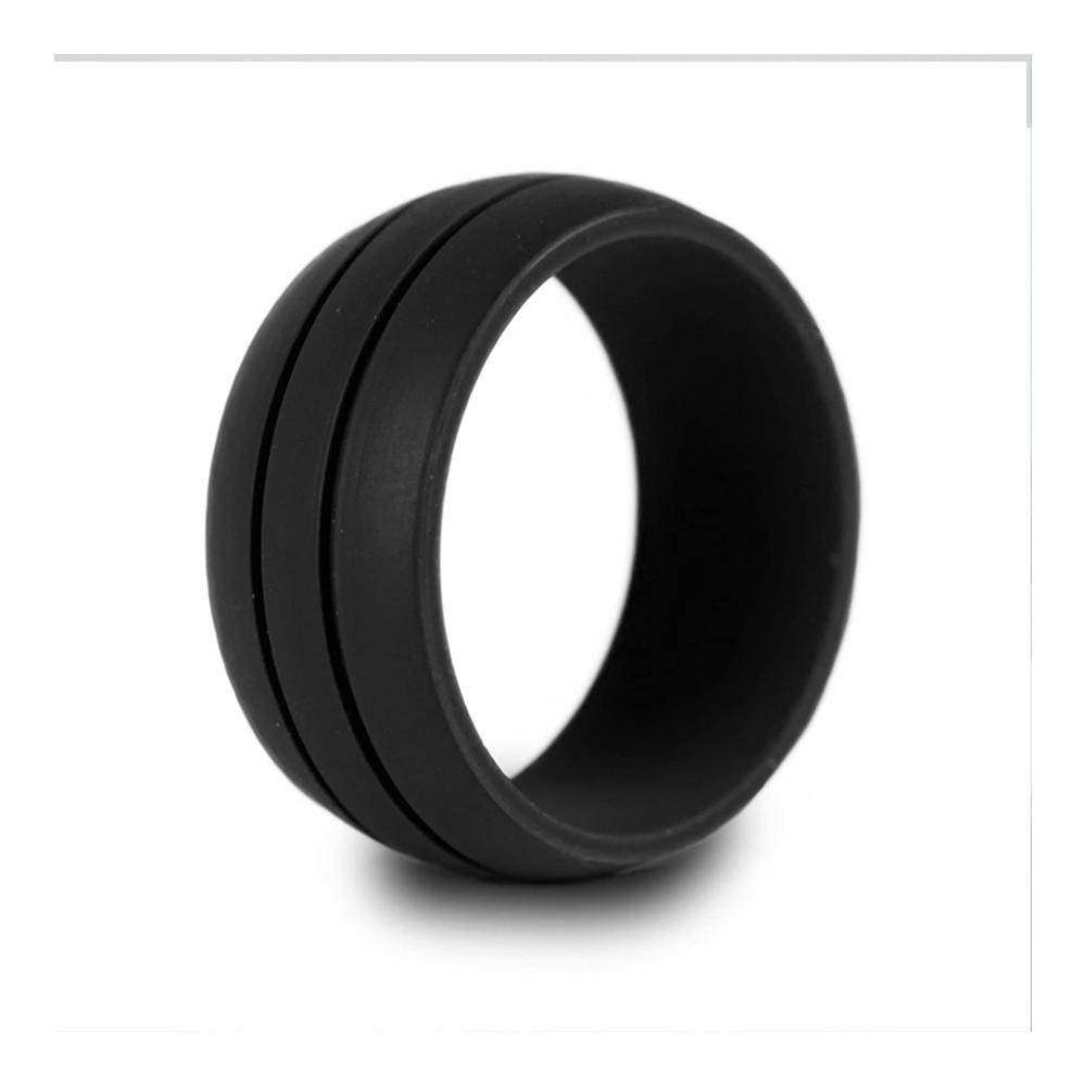 Silikonhochzeit Ringe Set – 7 Stück Doppel Nut Größe 6-12 Stapelbare Gummi Eheringe für Männer und Frauen – Ideales Graduation Geschenk – 25 mm Dicke 8 mm Breite