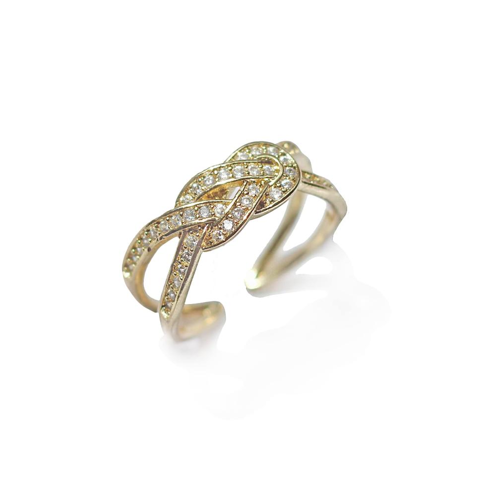 18k Goldplated Womens Knot Ring - Trendy Stylish & Adjustable Gold Ring for Her