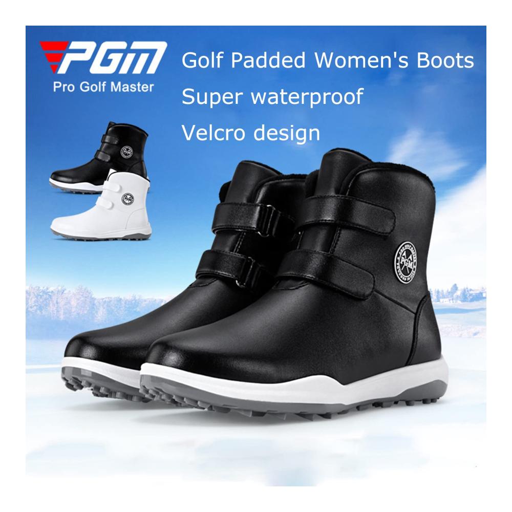 Golf Shoes for Women Waterproof Microfiber Leather Sneakers with Winter Warmth Anti-Skid Velcro System Lightweight Design and Outdoor Anti-Slip Traction for Comfortable Golf Walks