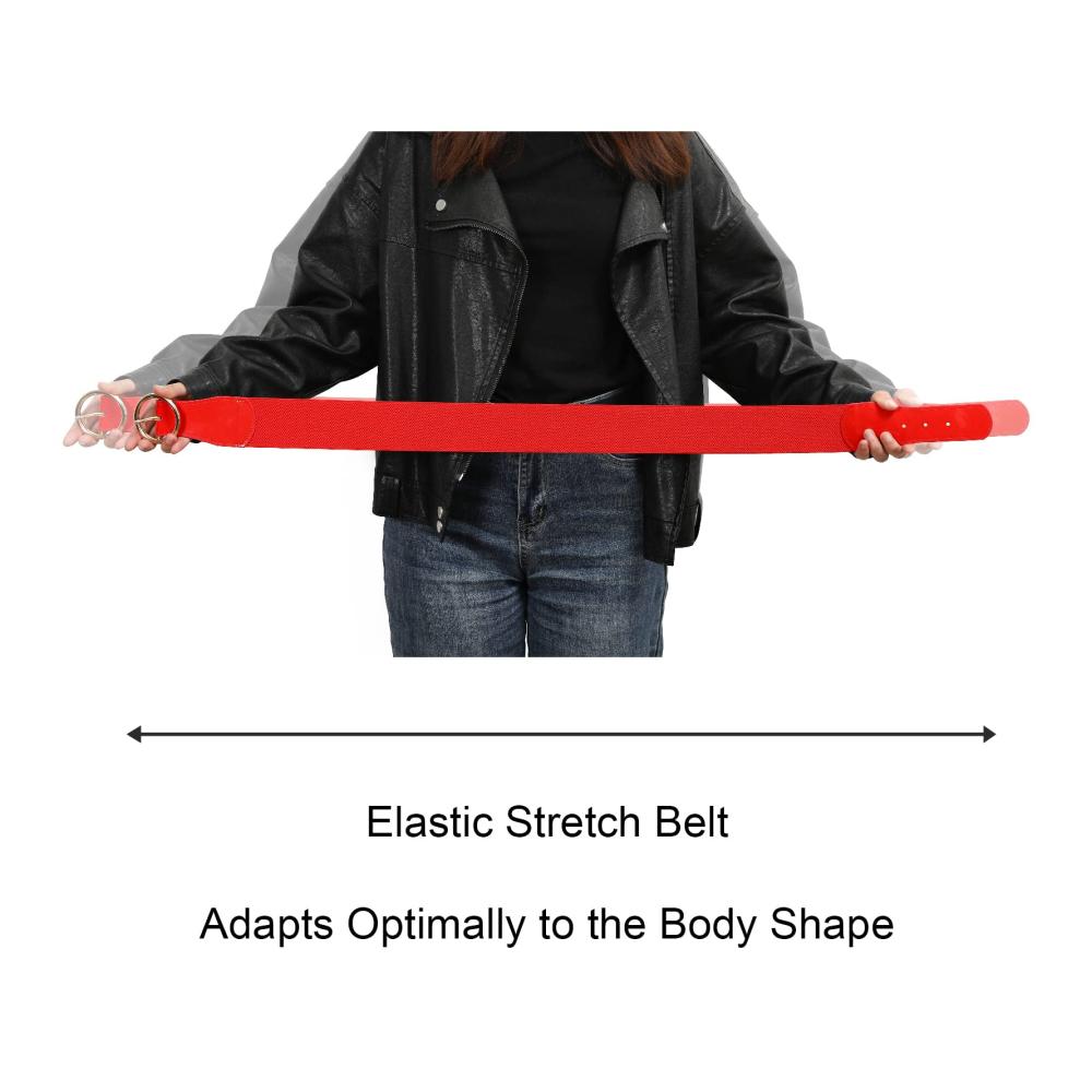 Elastische Taillengürtel im Vintage-Stil Damen-Modegürtel-Set 2 Stück Breiter Gürtel für Kleider und Hemden