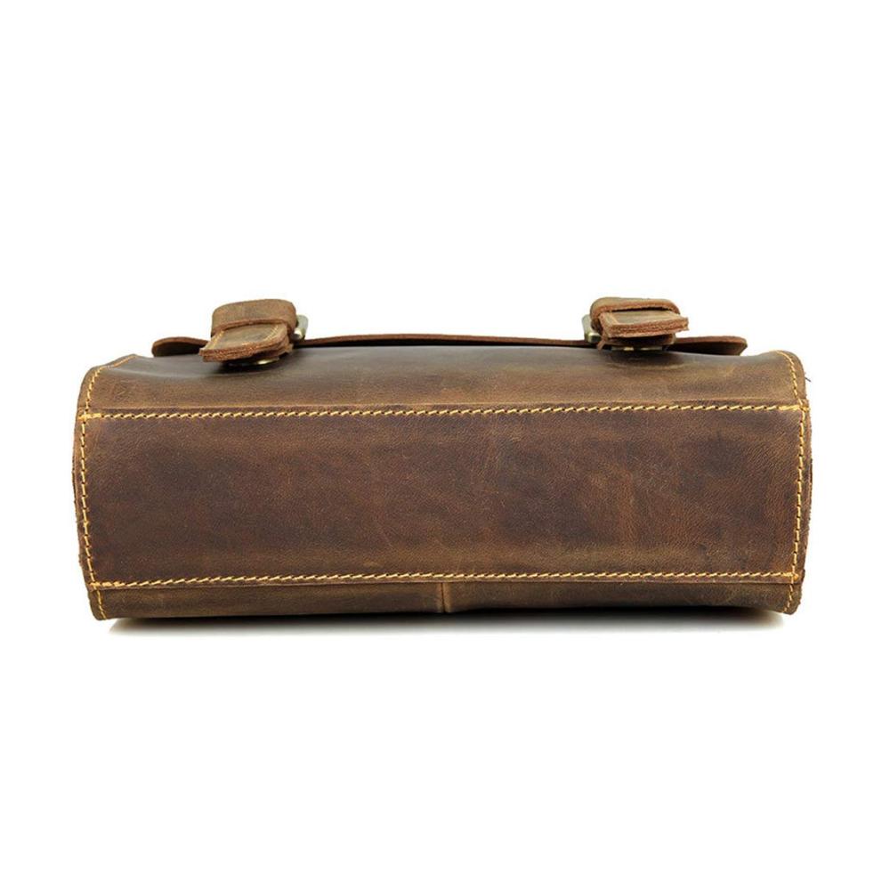 Damen Leder Schultertasche - Vintage Umhängetasche in Braun für Freizeit und Schule