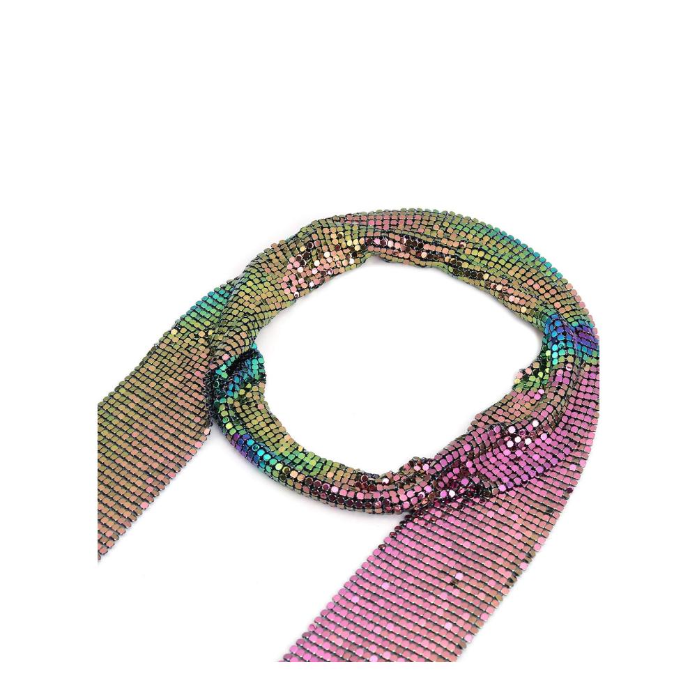 Glitzernder Metall-Pailletten-Schal für Frauen von Croozy Elegante Party- und Abendschal mit dünnem Skinny-Tie-Design