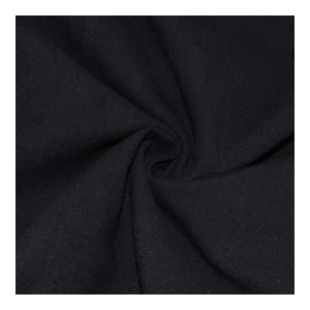 Herren Freizeithemd Baumwoll-Leinen lässig Großvater-Kragen Kordelzug Ghillie Hippie Henley Schwarz (Gr. 56