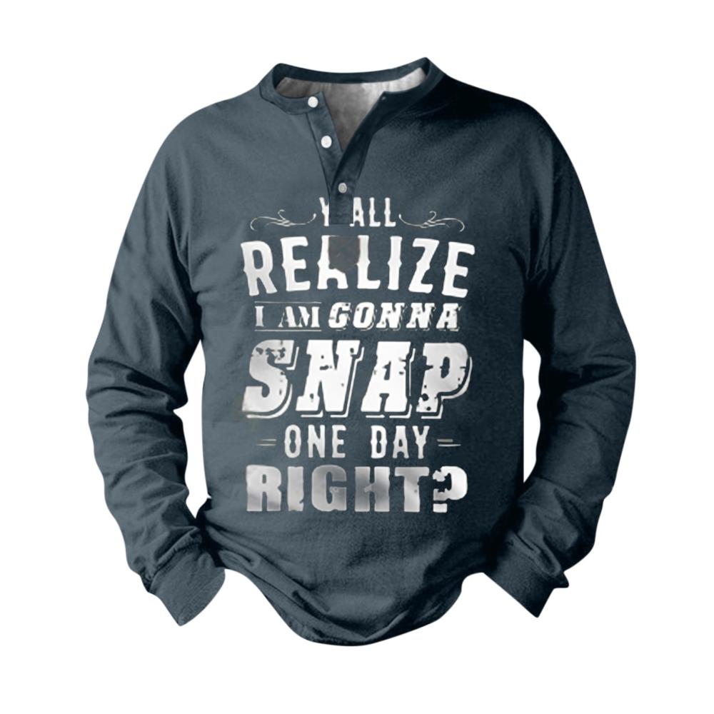 Herren Winter Fleece Pullover - Langarm Casual Outdoor Sweatshirt Rundhals Herbst Hemd mit Knopfleiste Atmungsaktiv und Sportlich