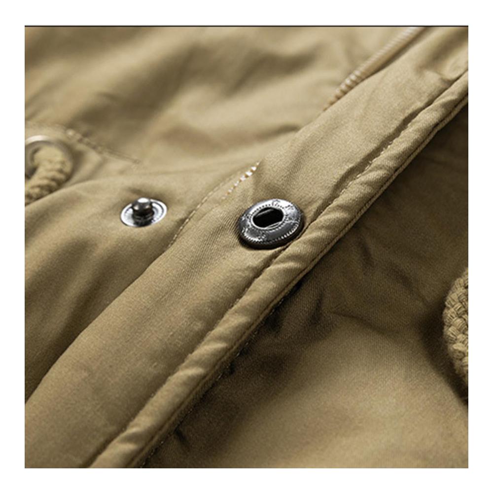 Wintermantel Herren Stylischer Softshelljacke in Khaki Lang & Leicht - Ideal für Kaltes Wetter