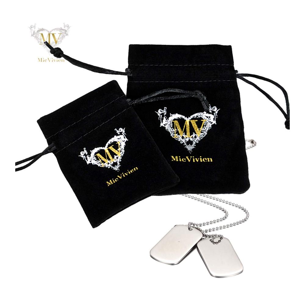 Edelstahl Halskette für Herren Verstellbares Dog Tag mit Fahrrad- und Motorradfahrer-Design Geschenk für Jungen - Silber-Schwarz