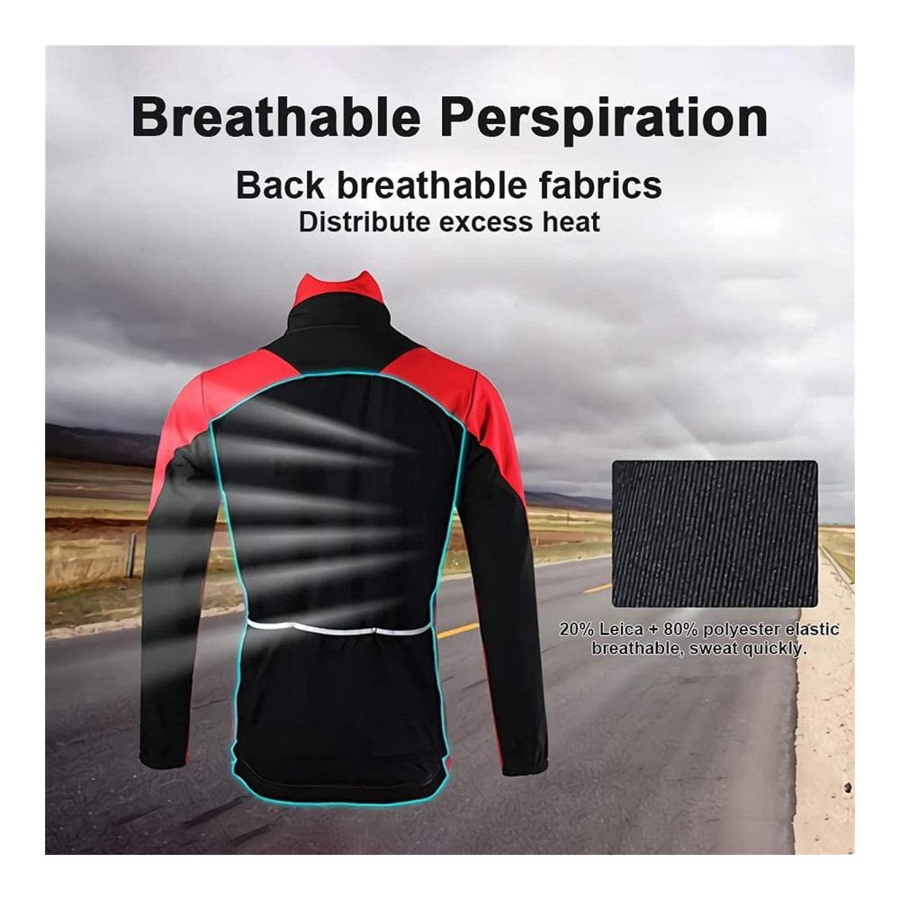 Herren Fahrradjacke - Langarm Winddicht Fleece MTB Jacke für Radfahren Joggen Wandern