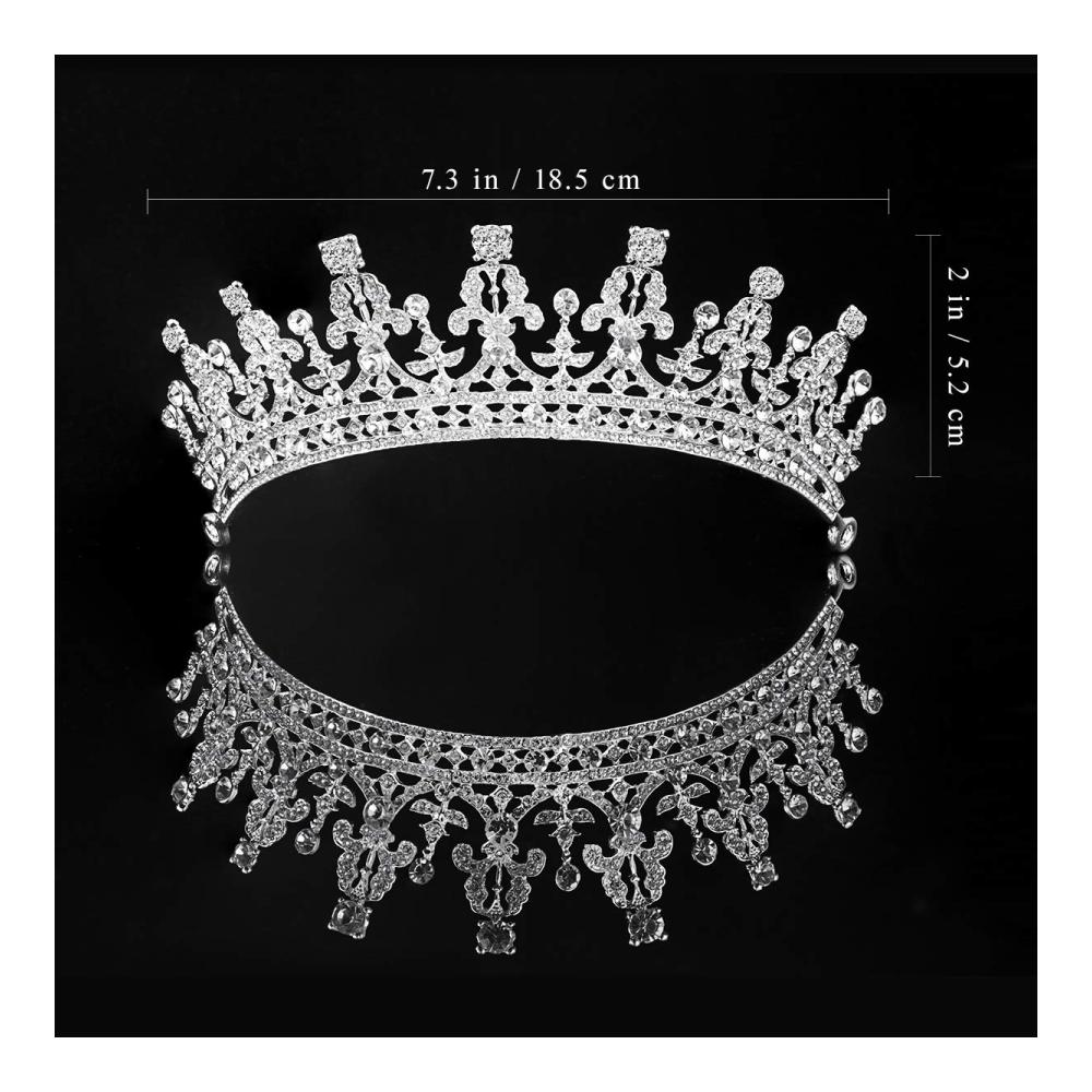 ROSENICE Hochzeit Diadem - Elegante Braut Tiara mit Strass Haarreifen in Silber für die perfekte Hochzeitsfrisur