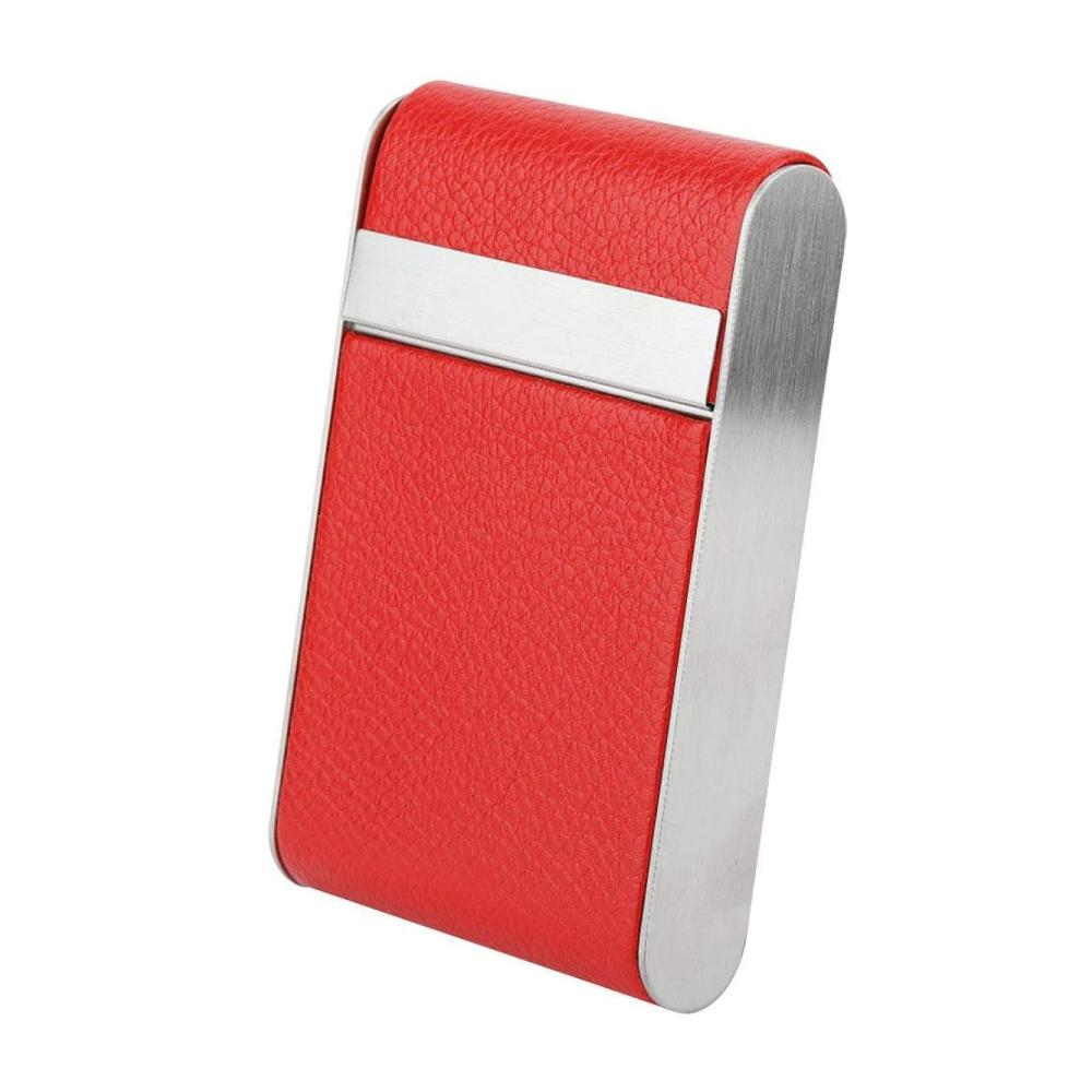 Zigarettenetui Damen - Edles Edelstahl Zigarettenhalter Etui für 20 Zigaretten - Tabakbox in Schwarz Rot - Smoker Accessoire als Geschenk oder zum Selbergebrauchen