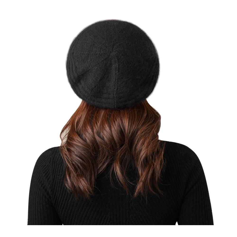 Baskenmützen & Barette Damen Wintermütze mit Dickem Fleecefutter Retro-Design One Size