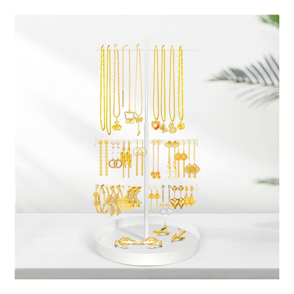 Verstellbarer Schmuckständer - Praktischer Schmuckhalter mit T-Bar für Ohrringe Ringe Ketten Uhren - Multifunktionaler Schmuckbaum zur Aufbewahrung von Armbändern - Organizer für stilvolle Schmuckpräsentation