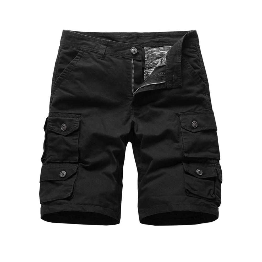 Herren Badeshorts Sommer Outdoor Shorts in lässigem Stil Baumwolle Mehrere Taschen Strand Kurz Badehose Größe 4