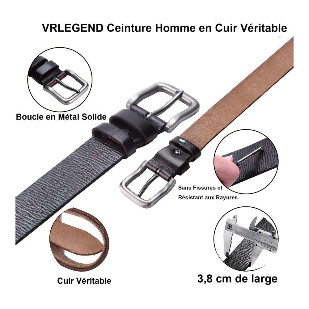 Hochwertiger Herrengürtel aus 100% Echtleder - Stilvoller Ledergürtel für Männer Hosengürtel Jeansgürtel Arbeitsgürtel - Breite 3.8cm