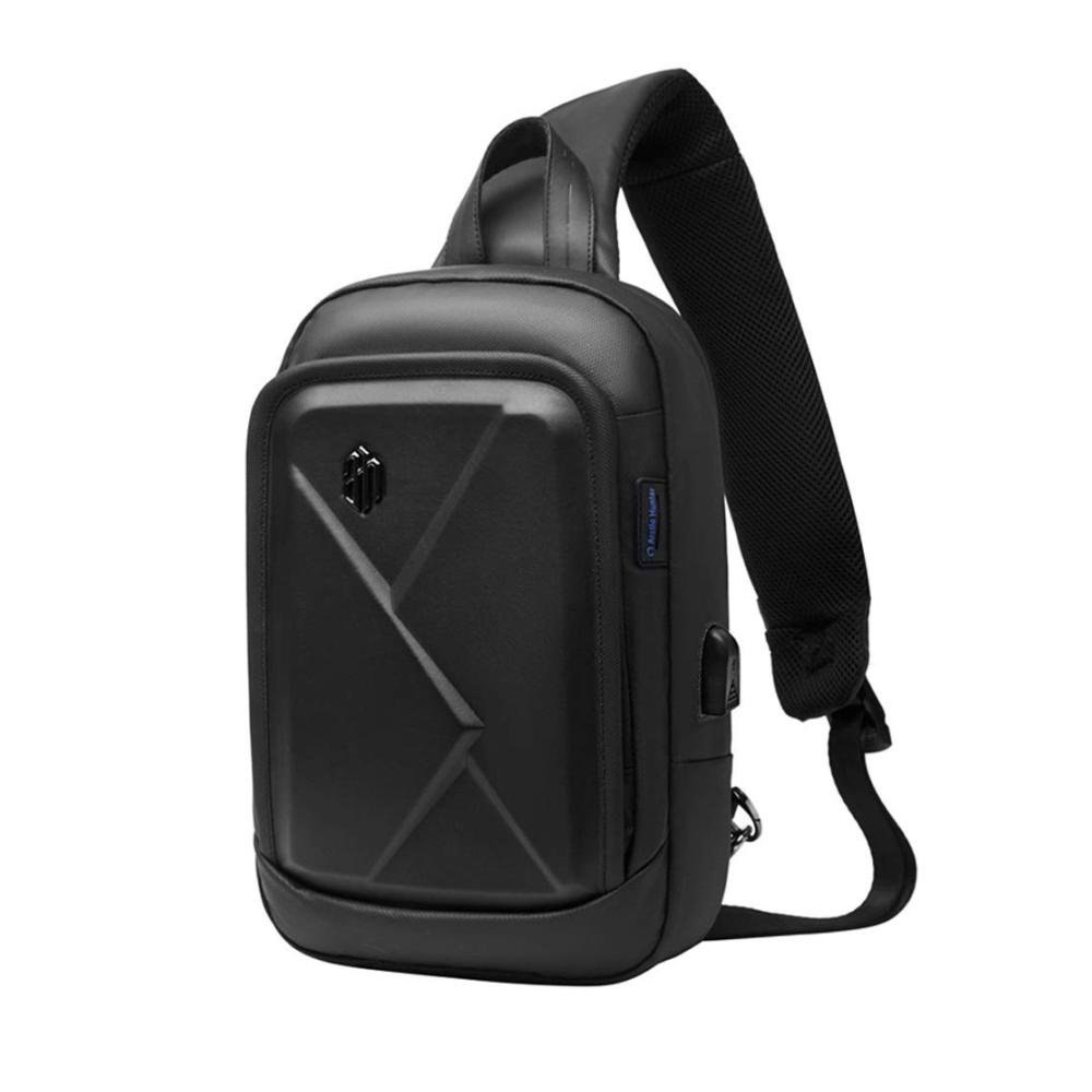 Arctic Hunter Herren Tagesrucksack - Wasserdichte Messenger Schultertasche in Schwarz Kleiner Crossbody Rucksack für den modernen Lifestyle