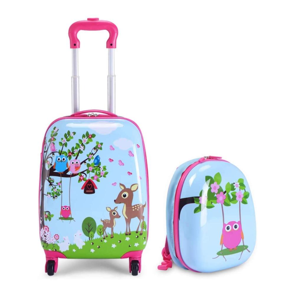 Kinderkoffer-Set mit Rollen 16 Koffer & 12 Rucksack - Reisegepäck für Kinder