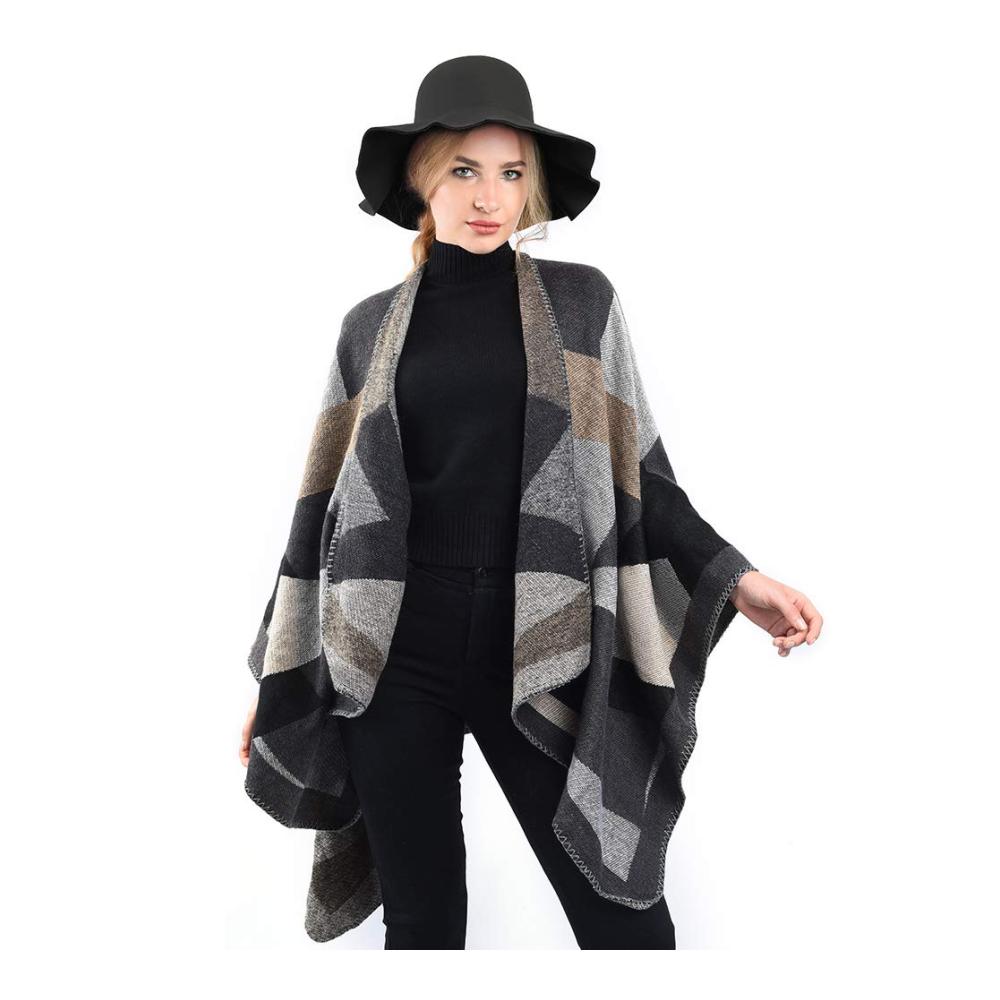 Winddichter Strick-Poncho Warme Wolle für Damen – Vielseitiger Wintermantel & Geschenkidee
