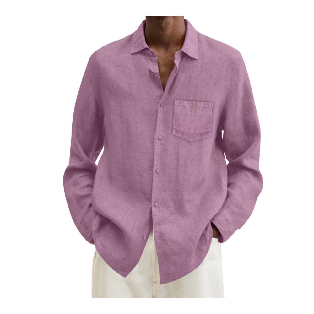 Herren Beinwärmer & Langarmhemd Set – Baumwolle Leinen Freizeitshirts Slim Fit Casual Mittelalter & Hawaiihemd für Frühling & Sommer