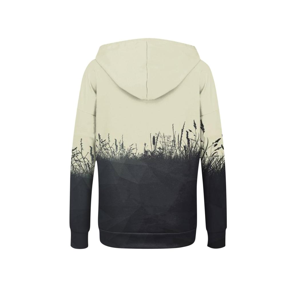 Blumendruck Damen Kapuzenpullover mit Reißverschluss – Casual Langarm Hoodie für Damen Loose Fit Sweatshirtjacke Übergangsjacke mit Full Zip Kapuzenjacke für Frauen