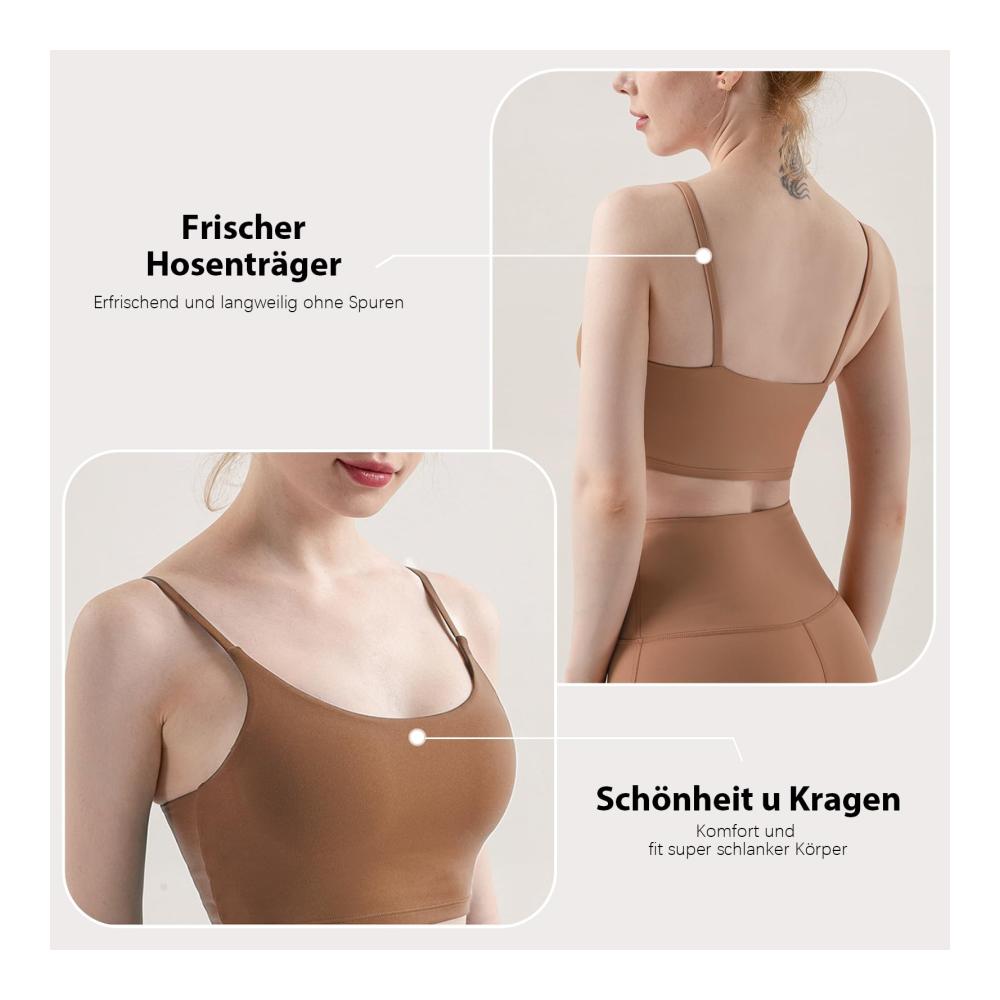 Camisole Sport-BH für Damen Stretch Yoga & High Intensity Fitness Nude Back Stoßfest & Unterstützend