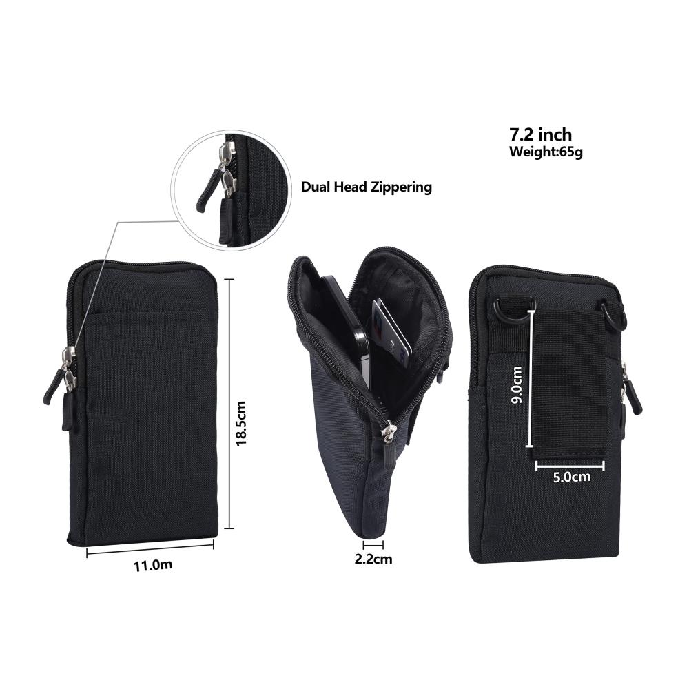 Mode-Hüfttasche Herren – Handy Gürteltasche mit Gürtelschlaufe Umhängefunktion und Geldgürtel – Universelles Holster für 7.2 Zoll Smartphones – Schultertasche Messenger Bag Bauchtasche Brieftasche für stilbewusste Männer