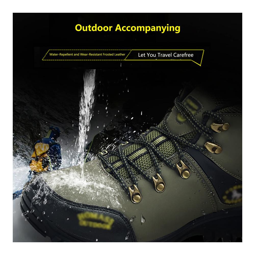 Wasserdichte Kletterschuhe für Herren - Outdoor-Sport Wanderschuhe Leicht und Warm rutschfeste Sohle Green - Größe 44 EU