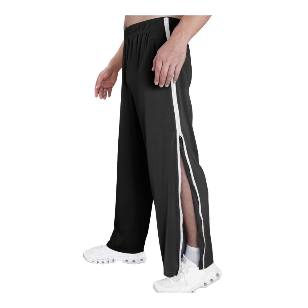 Herren Jogginghose mit Reißverschluss | Casual Loose Trainingshose | Bequeme Abreißhose für Sport und Freizeit | Modische Freizeithose mit Taschen