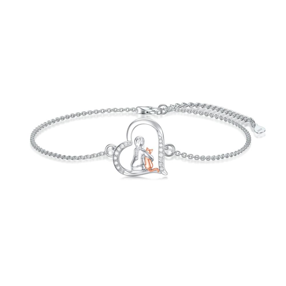 925 Sterling Silber Tier Armband - Niedliche Fuchs Elefanten Kaninchen Katze und Hund Schmuck