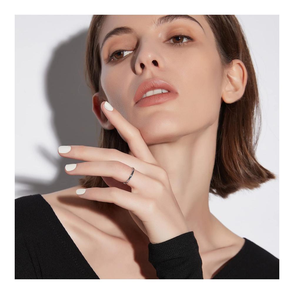 Wolfram Ringe für Damen und Herren - Silber Vorsteckring schmal und schlicht - Polierte Verlobungsringe Eheringe Trauringe in 2mm 4mm 6mm 8mm Breite