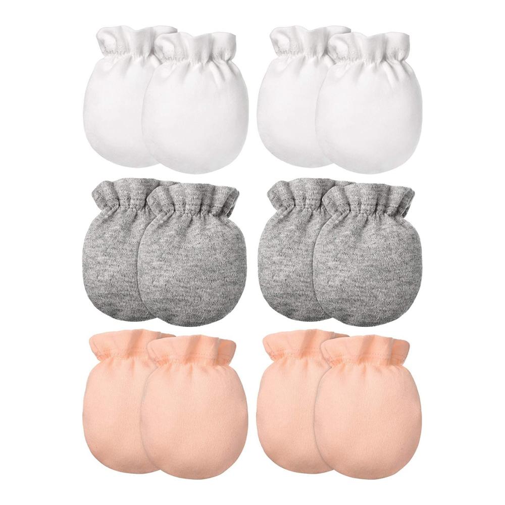 Neugeborenen Handschutz Set 3-teilige Baumwollhandschuhe & Fäustlinge mit Fußabdeckungen - Mehrfarbiges Anti-Kratz Baby Zubehör