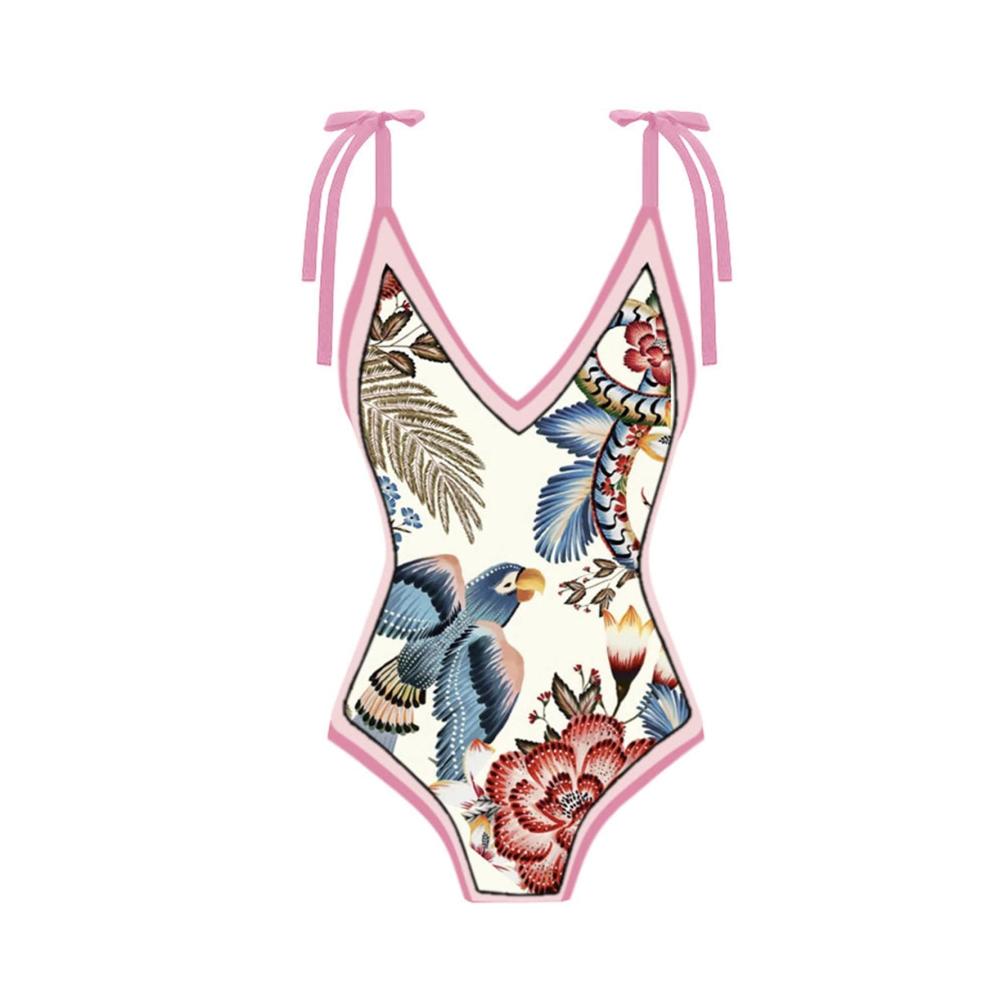 Figurformender Monokini mit U-Ausschnitt und seitlichem Kordelzug – Perfekter Damen Badeanzug für Strandmode und Sommer Spaß