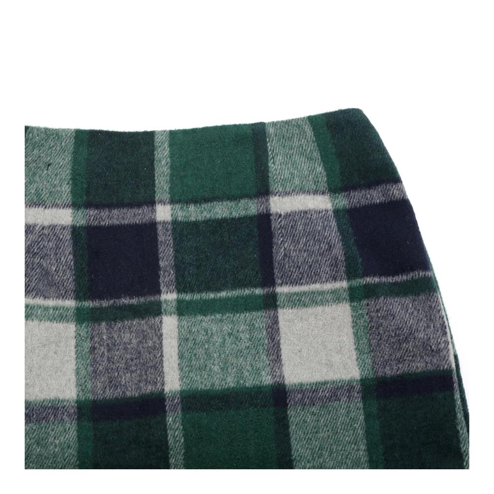 Kariertes Wolle Damen Bleistiftrock - Herbst/Winter Hohe Taille Schlitz Figurbetont Knielang Midirock