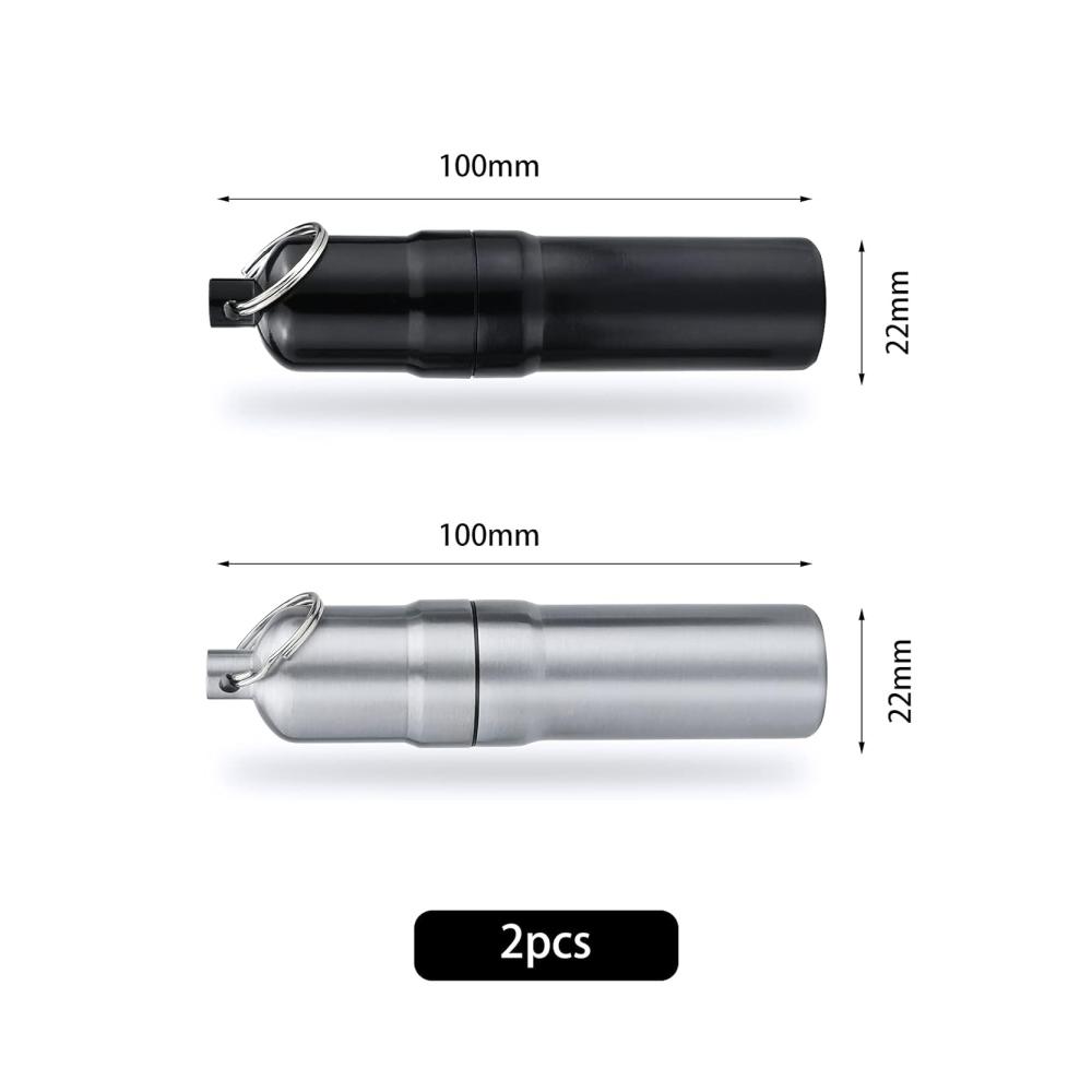 Wasserdichtes Aluminium Zigarettenetui Set mit Schlüsselanhänger – 2PCS Runde Zigarettenkästen inklusive Zahnstocherhalter Mini Pillendose für unterwegs ideal für Herren und Frauen
