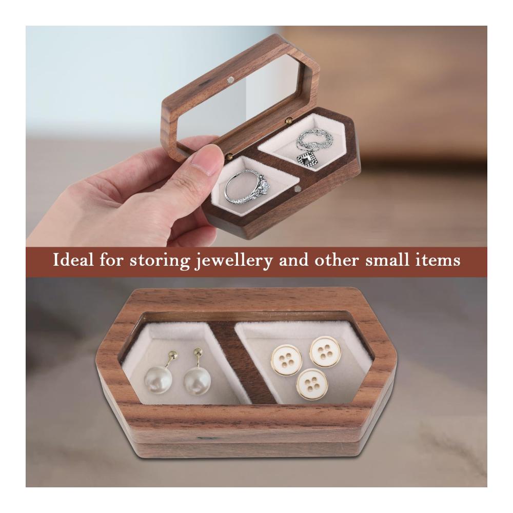 Benutzerdefinierte Hochzeitsringbox Gravierte Holzringbox für Eheringe und Verlobungsringe - Braunes Ringkästchen mit Doppelschlitz - Schmuckkästen als perfekte Heiratsantrag Deko und Geschenk für die Braut