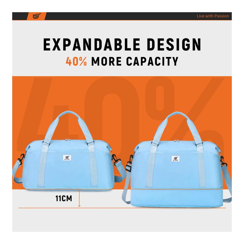50L Faltbare Sport- und Reisetasche für Damen und Herren – Ideal als Handgepäck für Flugreisen Weekender für Fitness und mehr